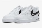 Nike Air Force 1 '07 'Cut Out Swoosh - White Black' - Image 3