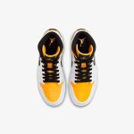 Wmns Air Jordan 1 Mid 'Perforated - White University Gold' - Image 3