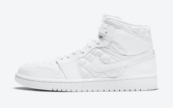 Wmns Air Jordan 1 Mid SE 'White Quilted'