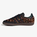 women's samba leopard pack - Women's adidas cheetah-print Samba with black leather details and green lining