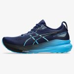 gel-kayano 31 running shoe - Blue Expanse Digital Aqua Kayano 31 running shoe with blue mesh and aqua details