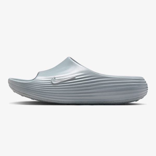 ReactX Rejuven8 Slide Wolf Grey sandal with tonal molded strap and cushioned footbed