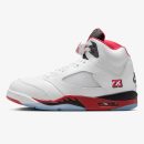 jordan 5 fire red 2025 - Fire Red 2025 Jordan 5 sneaker with white leather and red midsole details
