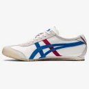 mexico 66 vintage sneakers - White and Directoire Blue Mexico 66 Vintage low-top sneaker with contrast Tiger Stripes