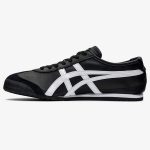 mexico 66 black white - Black and white Mexico 66 leather sneaker with contrast Tiger Stripes