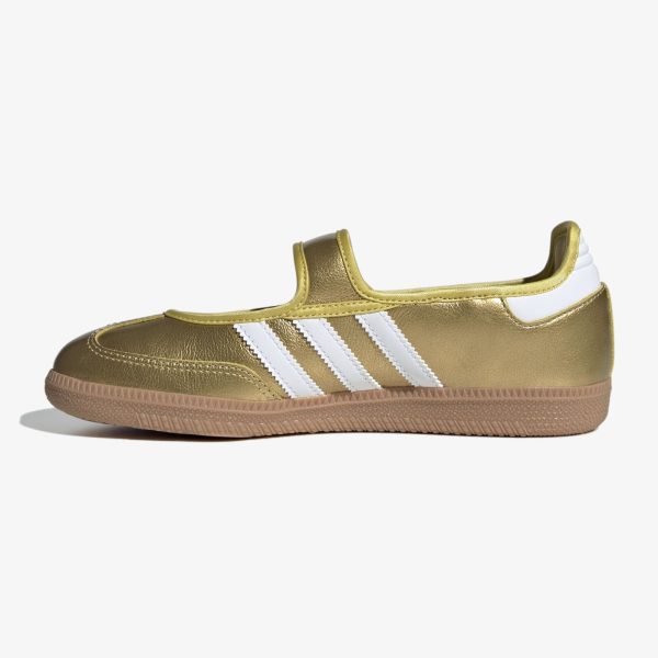 samba jane gold metallic - Gold Metallic Samba Jane sneaker with white details and gum rubber sole