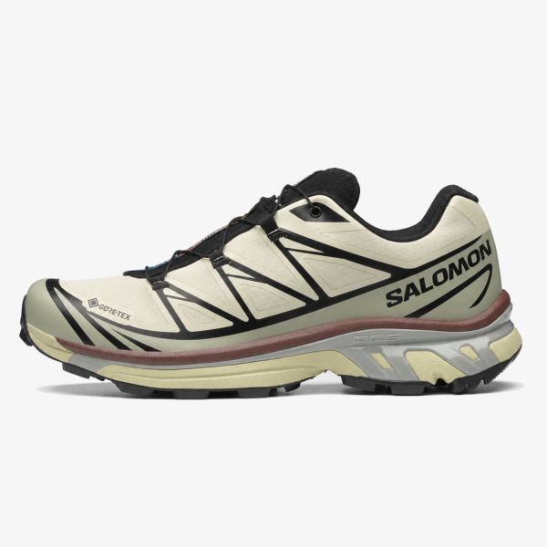 xt-6 gtx aspargus - Aspargus Green Tea Chocolate XT-6 GTX sneaker with patterned technical upper