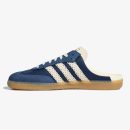 Women's Navy Samba mule sneaker with Off White details, woven stripes, and a gum rubber sole