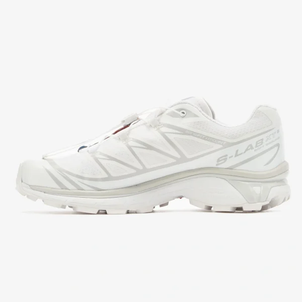 XT-6 White Lunar Rock sneaker with layered mesh upper, Quicklace closure, and sculpted rubber outsole