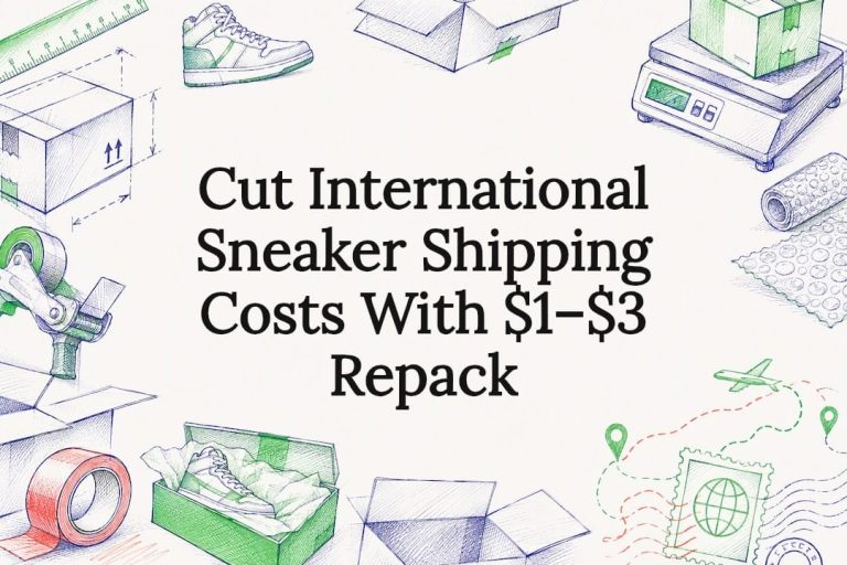 Sneaker shipping cost title card illustration