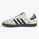 women's floral samba sneaker - White floral embroidered Samba sneaker with black accents and gum sole