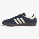 navy adidas samba shoes - Night navy adidas sneaker with Cream White serrated stripes and a gum rubber sole
