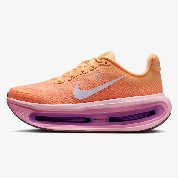 women's nike vomero running shoes - Women's tangerine and pink Nike road-running shoe with a tall cushioned sole