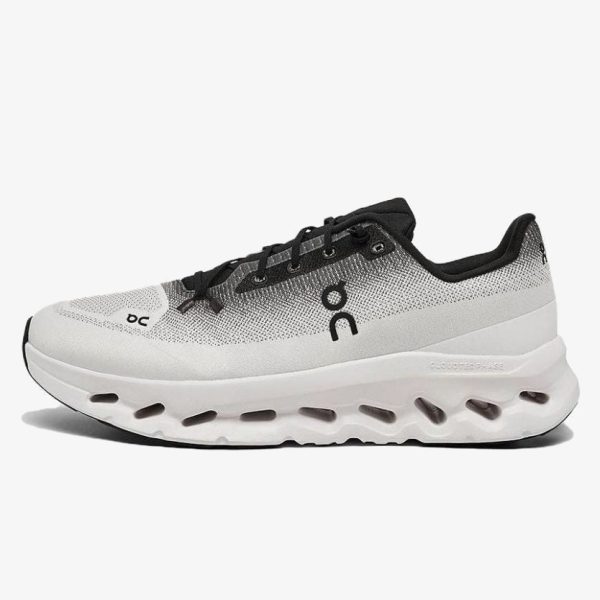 men's cloudtilt sneaker - Men's black and ivory Cloudtilt sneaker with engineered mesh and a cushioned midsole.